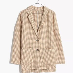 Madewell Linen Dorset Blazer - Gingham Check NWOT